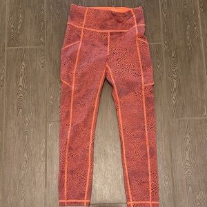 Lululemon align leggings size 4  orange pattern Textured Seam Detail Leggings